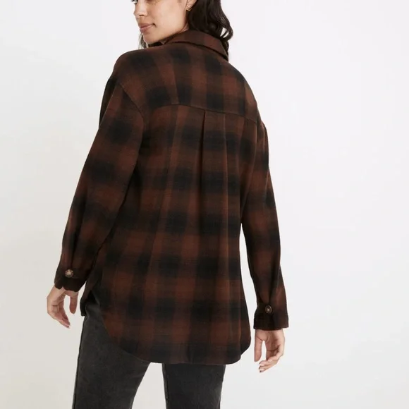 Madewell shirt jacket in Gelston shacket oversized plaid flannel size small - Picture 2 of 16